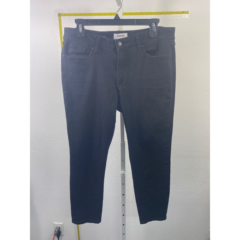 Sonoma Goods For Life Skinny Jeans Womens 14 Black Mid Rise Stretch Denim Pants